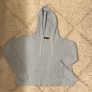 XS LIGHT BLUE THERMAL HOODIE ABERCROMBIE AND FITCH SWEATSHIRT